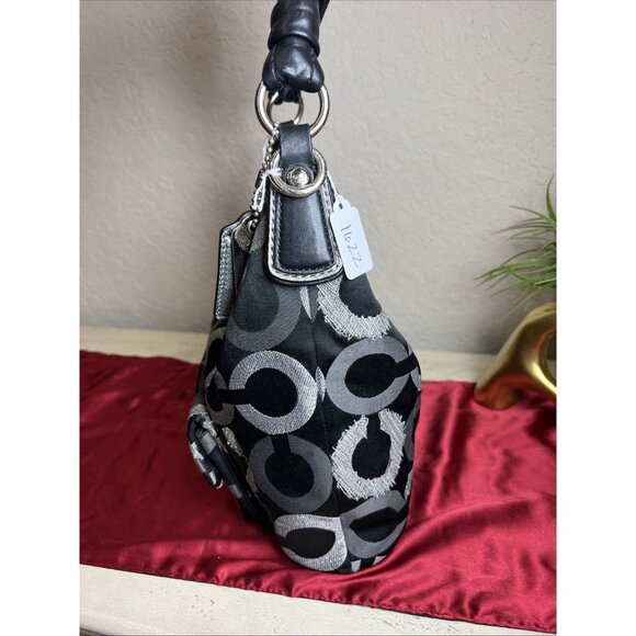 Coach(2010) Kristin Signature C Embroidered Op Art Shoulder Crossbody Bag - Picture 4 of 13